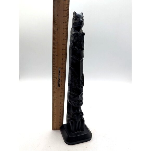Vtg Native Haida Boma Totem Pole Resin Cast - Picture 4 of 10